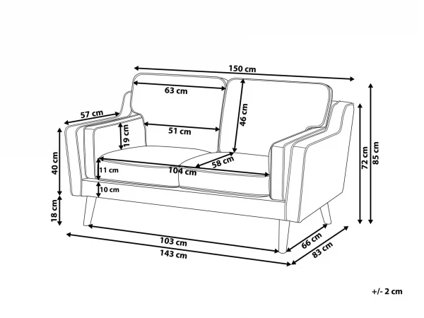 Sofa LOKKA, 2 sitzer grün CH.