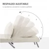 HOMCOM Sofá Cama Individual Poltrona Cama Individual Sofá Reclinável com Almofada para Sala Quarto Escritório Carga 100 kg 65x69x80 cm Creme