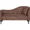 Chaiselongue LATTES rechtsseitig hellbraun - Kunstleder