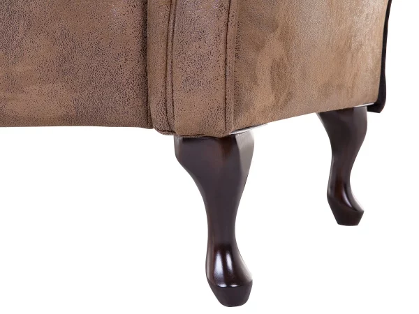 Chaiselongue LATTES rechtsseitig hellbraun - Kunstleder
