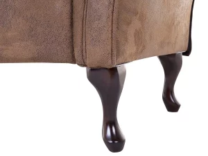 Chaiselongue LATTES rechtsseitig hellbraun - Kunstleder