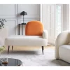 Chaise-longue com encosto à direita em veludo branco ARCEY