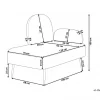 Chaise-longue com encosto à direita em veludo branco ARCEY