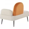 Chaise-longue com encosto à direita em veludo branco ARCEY
