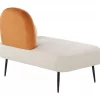 Chaise-longue com encosto à direita em veludo branco ARCEY