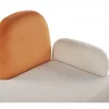 Chaise-longue com encosto à direita em veludo branco ARCEY