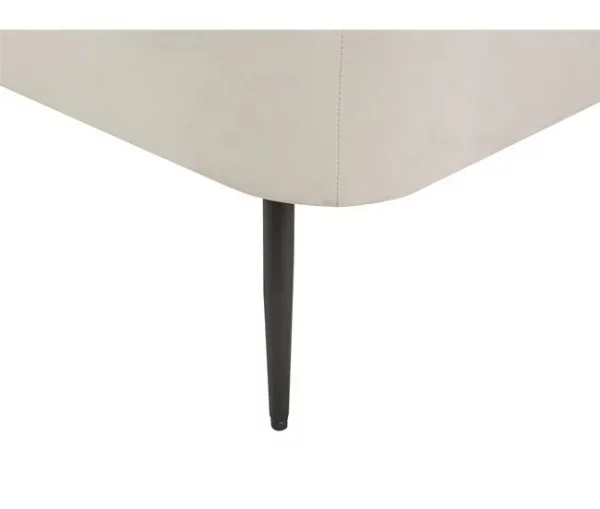 Chaise-longue com encosto à direita em veludo branco ARCEY