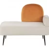Chaise-longue com encosto à direita em veludo branco ARCEY
