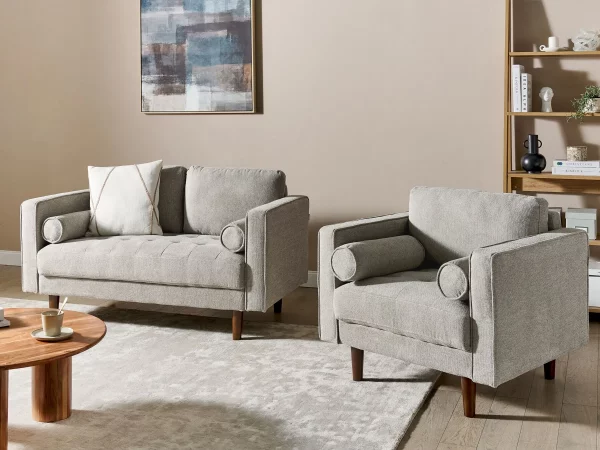 2 Seater + Armchair NURMO Taupe DEF