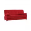 Sofá cama Dasson, Sofá cama com arrumação linear com 2 almofadas incluídas, Sofá da sala em tecido acolchoado com abertura click-clac, 190x87xh91 cm, Vermelho