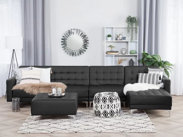 Schlafsofa ABERDEEN Kunstl. schwarz Otto+Mittel L/R CH