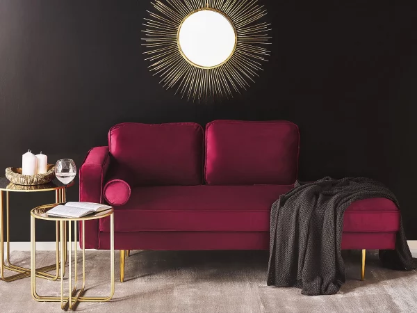 Chaiselongue MIRAMAS links dunkelrot CH