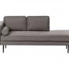 Chaise-longue em tecido castanho à esquerda MIRAMAS