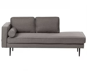 Chaise-longue em tecido castanho à esquerda MIRAMAS