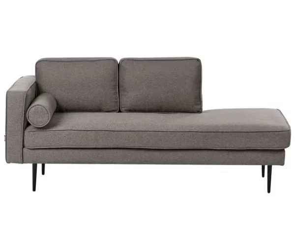 Chaise-longue em tecido castanho à esquerda MIRAMAS