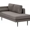 Chaise-longue em tecido castanho à esquerda MIRAMAS