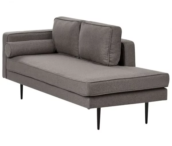 Chaise-longue em tecido castanho à esquerda MIRAMAS
