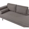Chaise-longue em tecido castanho à esquerda MIRAMAS