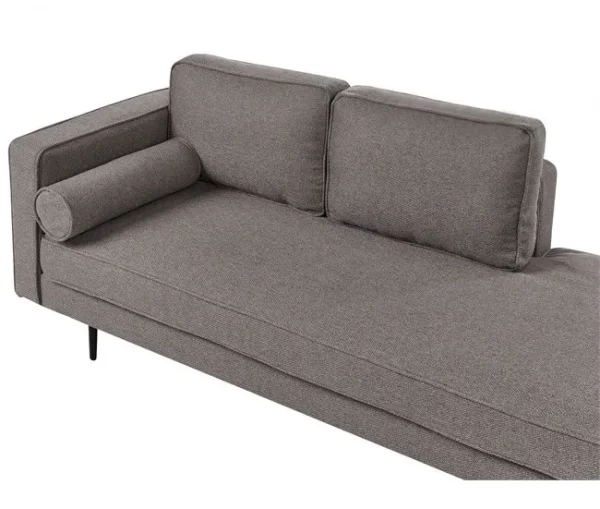 Chaise-longue em tecido castanho à esquerda MIRAMAS