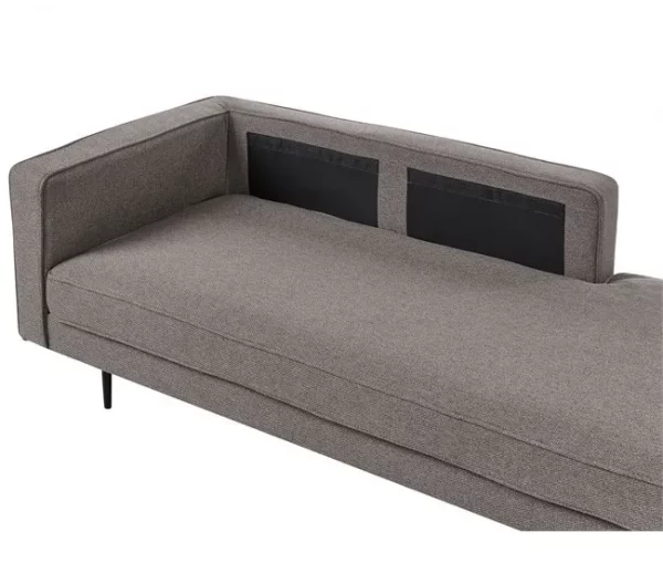 Chaise-longue em tecido castanho à esquerda MIRAMAS