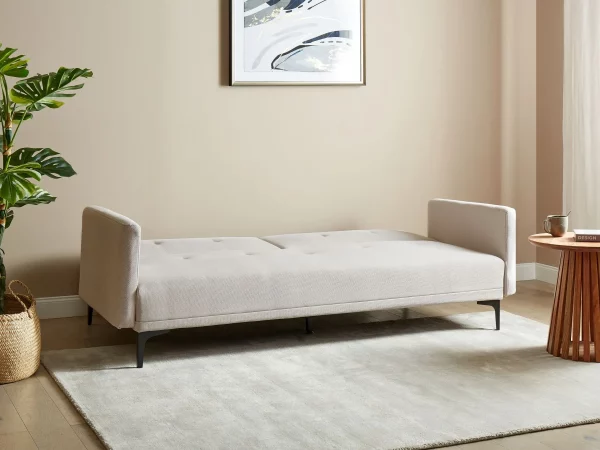 Sofa LUCAN, light beige fabric, black legs DEF