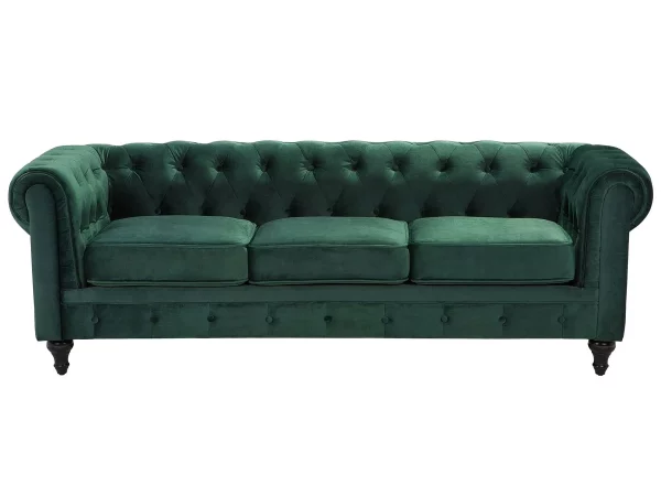 Sofa CHESTERFIELD Samtstoff grün CH..