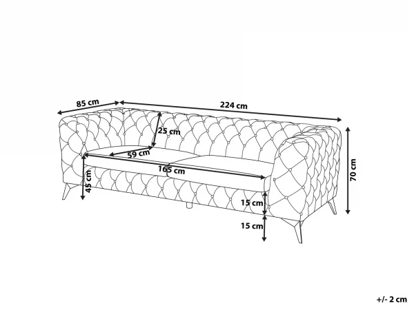 Sofa SOTRA, Samtstoff grün CH