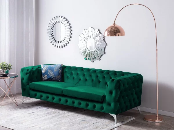 Sofa SOTRA, Samtstoff grün CH