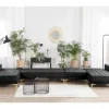 Sofá-cama XXL de 6 lugares em veludo preto ABERDEEN