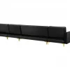 Sofá-cama XXL de 6 lugares em veludo preto ABERDEEN