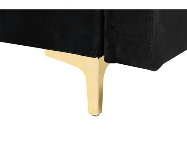 Sofá-cama XXL de 6 lugares em veludo preto ABERDEEN