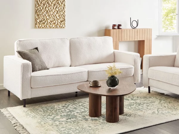 Sofa, SAVALEN, Boucle, White,DEF