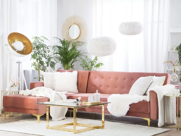 Sofa links/rechts ABERDEEN Samt Rosa CH