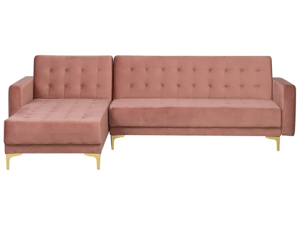 Sofa links/rechts ABERDEEN Samt Rosa CH