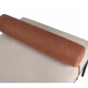 Chaise-longue em linho sintético creme e castanho dourado MALMOS