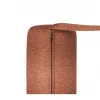 Chaise-longue em linho sintético creme e castanho dourado MALMOS