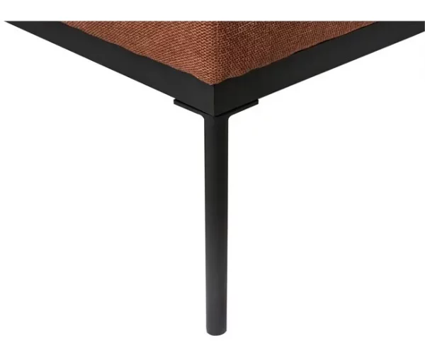 Chaise-longue em linho sintético creme e castanho dourado MALMOS