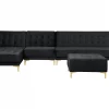 Schlafsofa ABERDEEN Samt Schwarz Otto+Mittel L/R DEF
