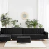 Schlafsofa ABERDEEN Samt Schwarz Otto+Mittel L/R DEF