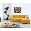 Chaise longue convertível em cama LIKA reversível 4 lugares amarelo