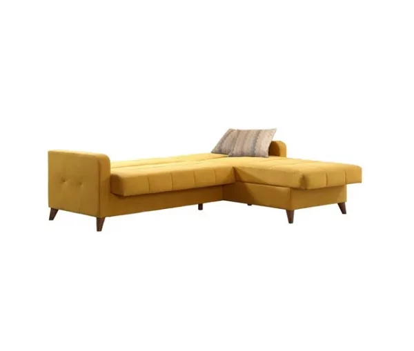 Chaise longue convertível em cama LIKA reversível 4 lugares amarelo