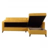 Chaise longue convertível em cama LIKA reversível 4 lugares amarelo