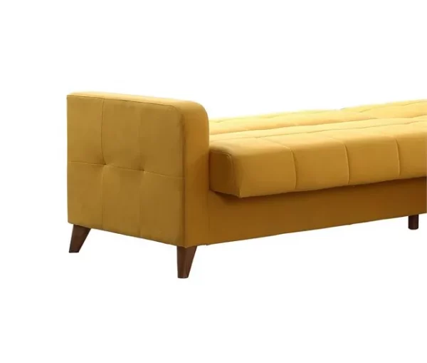 Chaise longue convertível em cama LIKA reversível 4 lugares amarelo