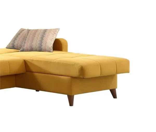 Chaise longue convertível em cama LIKA reversível 4 lugares amarelo