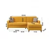 Chaise longue convertível em cama LIKA reversível 4 lugares amarelo