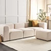Sofa FALSTERBO 3 seater with ottoman boucle beige DEF