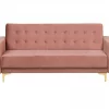 Conjunto de sofás reclináveis com 5 lugares em veludo rosa ABERDEEN