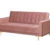 Conjunto de sofás reclináveis com 5 lugares em veludo rosa ABERDEEN