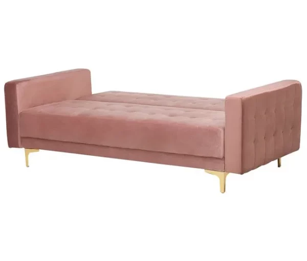Conjunto de sofás reclináveis com 5 lugares em veludo rosa ABERDEEN