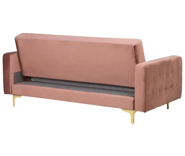 Conjunto de sofás reclináveis com 5 lugares em veludo rosa ABERDEEN